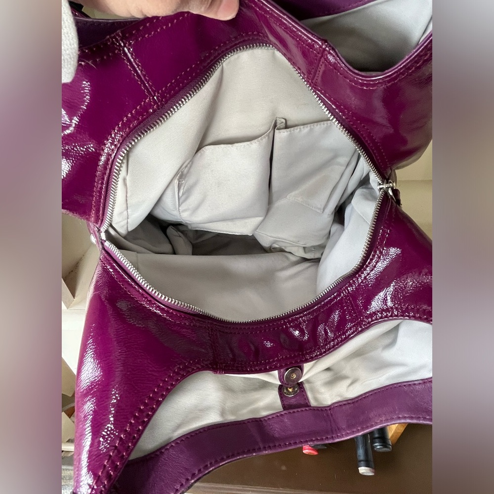 Coach Purple Patent Leather Madison Maggie Hobo Bag - Picture 12 of 12